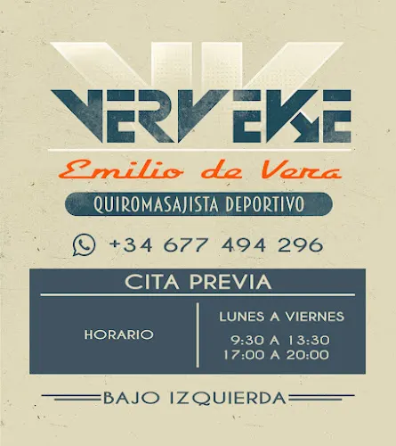 Emilio de Vera - Verveke - Quiromasajista Deportivo - Villajoyosa