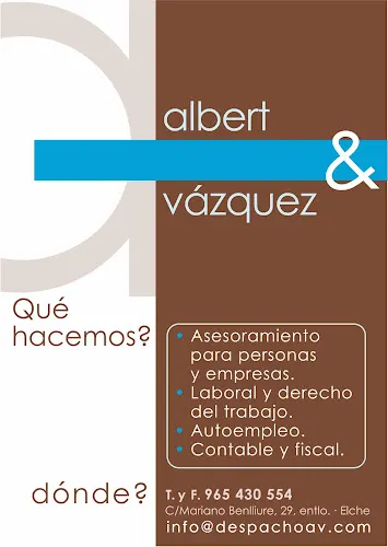 Albert & Vazquez Asesores, SLP - AV ASESORES - Elche